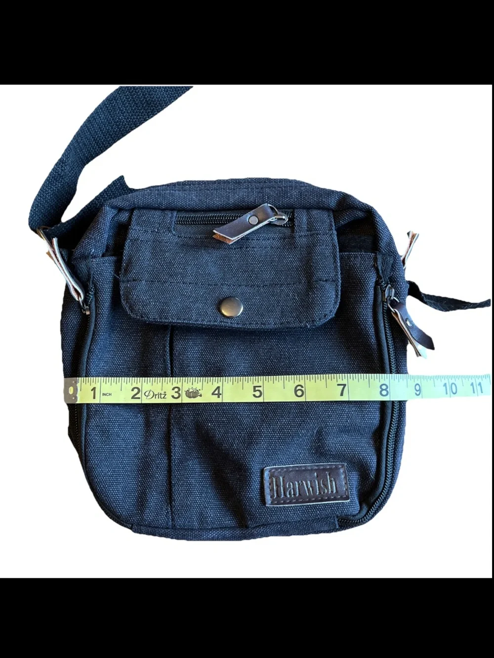 Harwish Unisex Adjustable Shoulder Strap Zip Gray Crossbody Messenger Bag